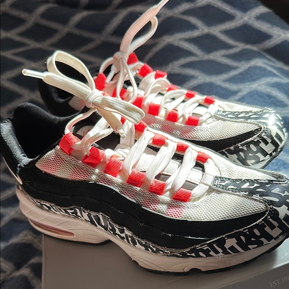Stylish White and Red Sneakers